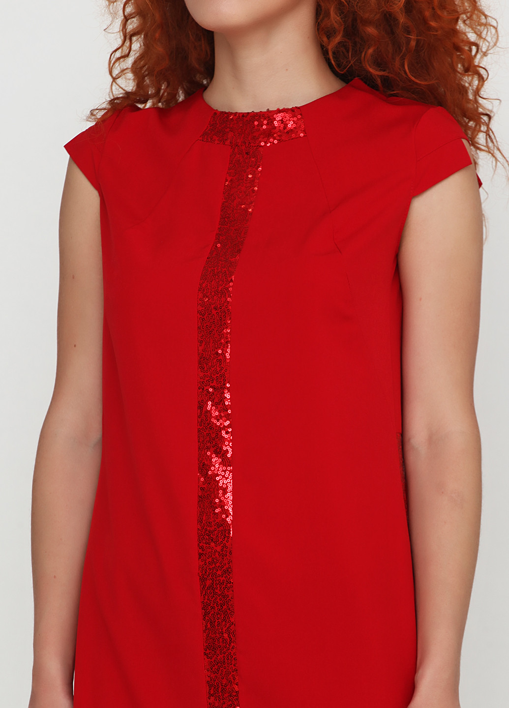 Красное коктейльное платье Dorkini однотонное