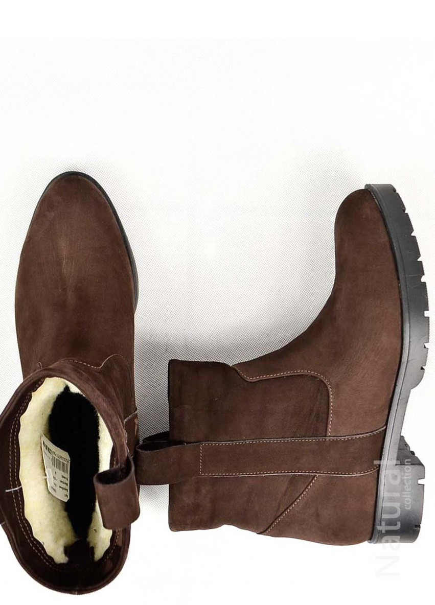 Коричневые зимняя женские ботинки коричневый натуральный нубук украина Wladna