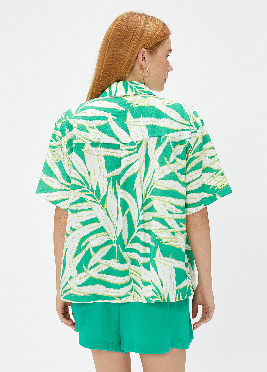 Зеленая кэжуал рубашка с рисунком KOTON
