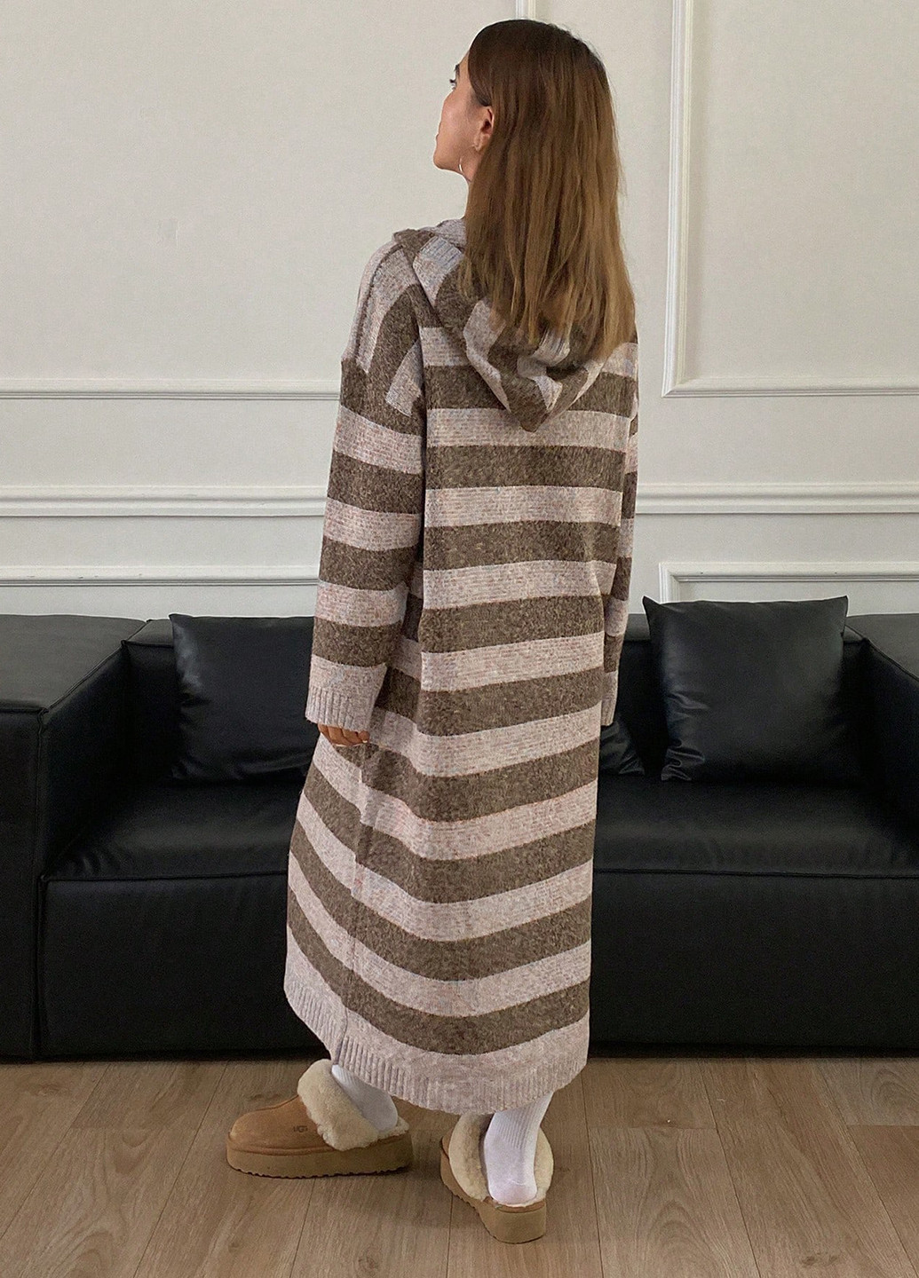 Серо-бежевый демисезонный кардиган SHEIN