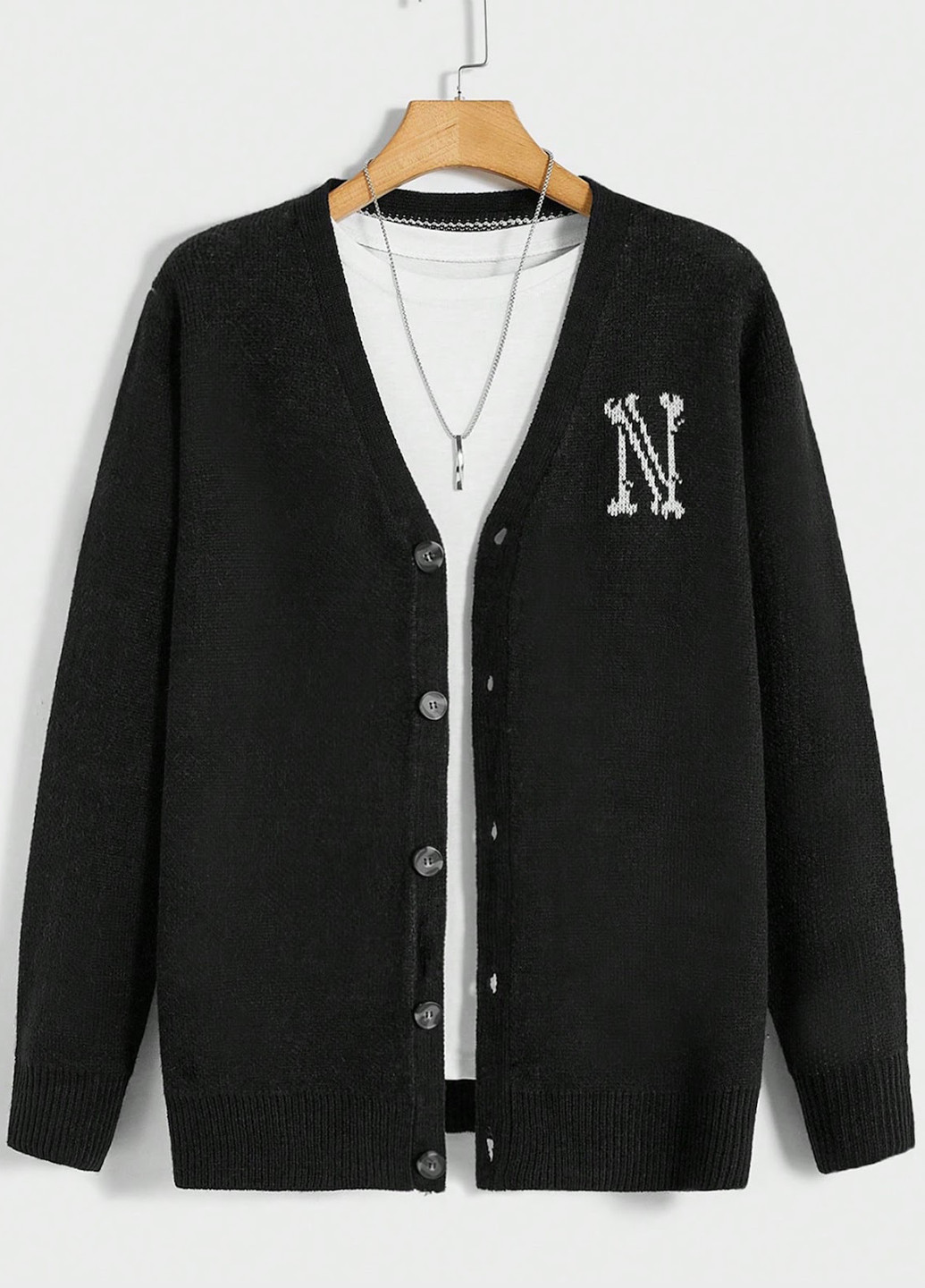 Черный демисезонный кардиган SHEIN