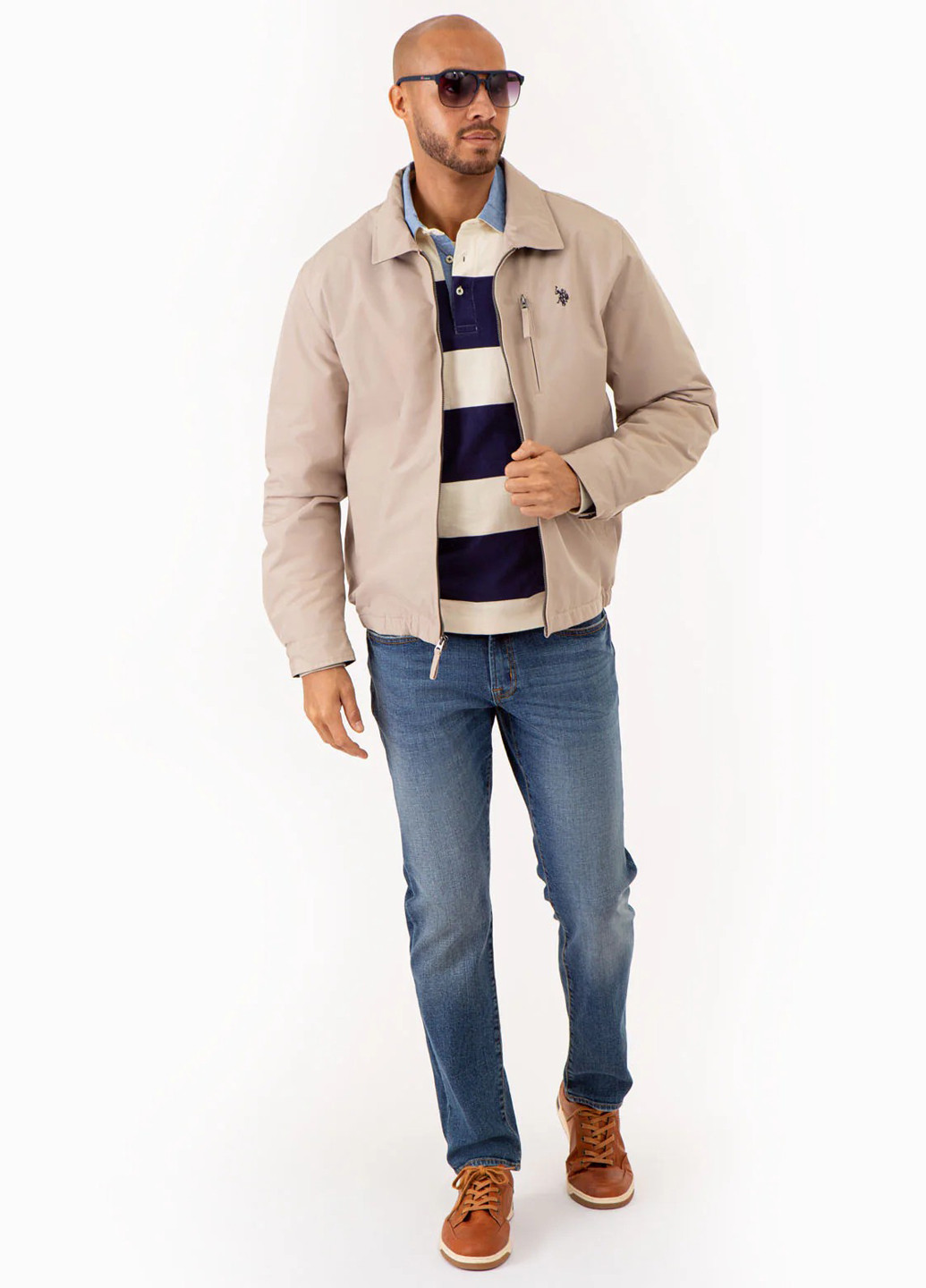 Бежевая демисезонная куртка U.S. Polo Assn.