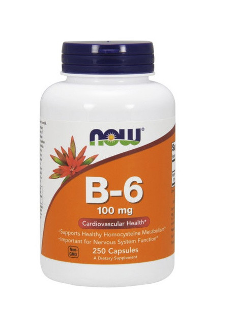 Вітамін B-6 B-6 100 mg 250 caps Now (254918359)