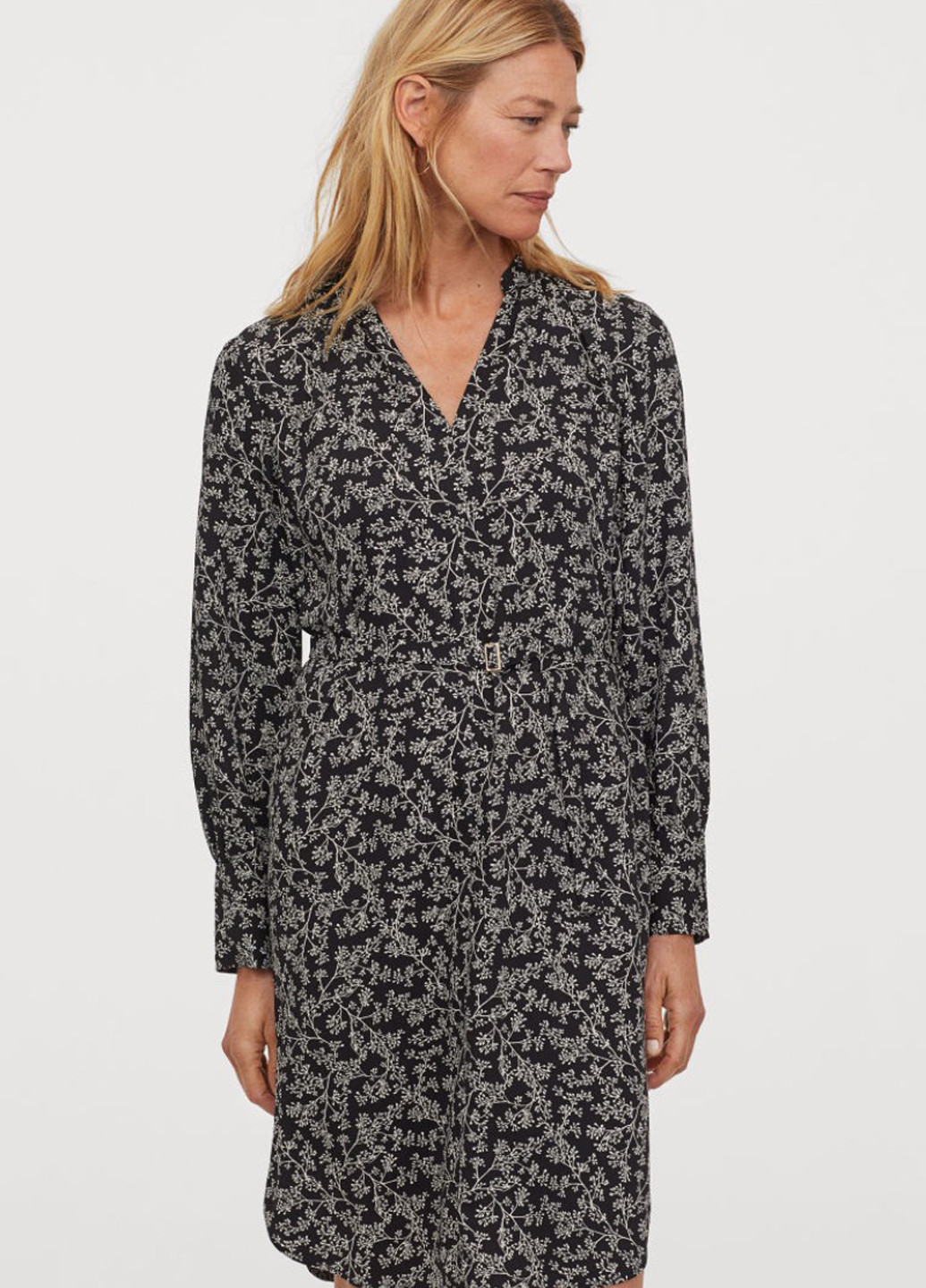 Чорна кежуал сукня а-силует H&M з квітковим принтом