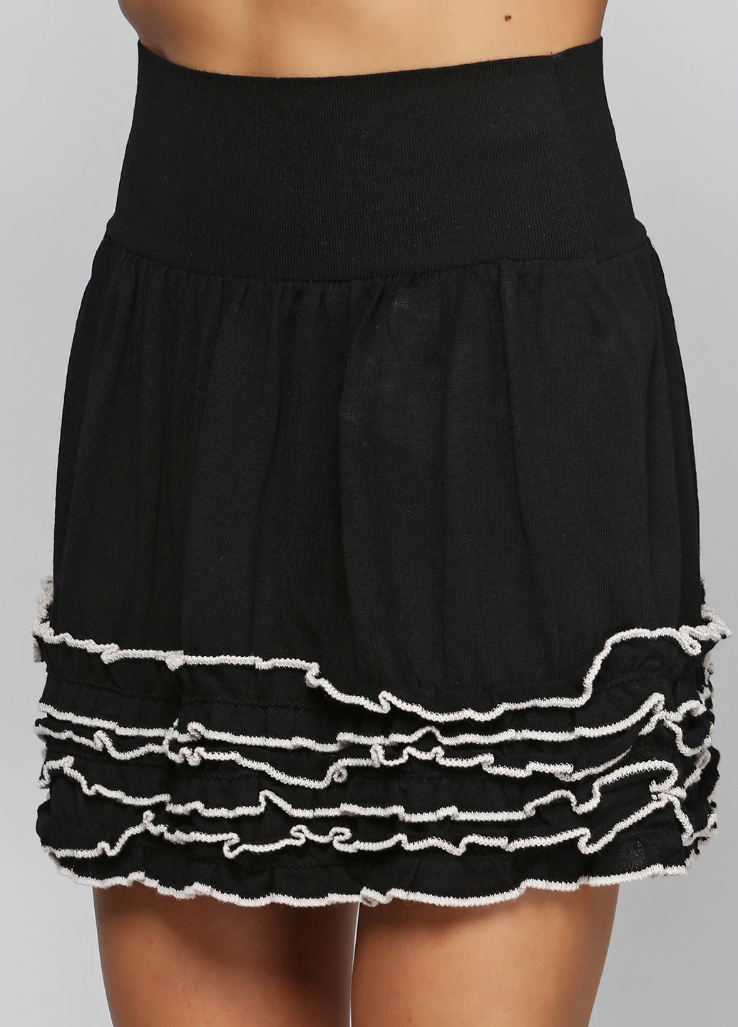 Черная кэжуал однотонная юбка Valentino мини