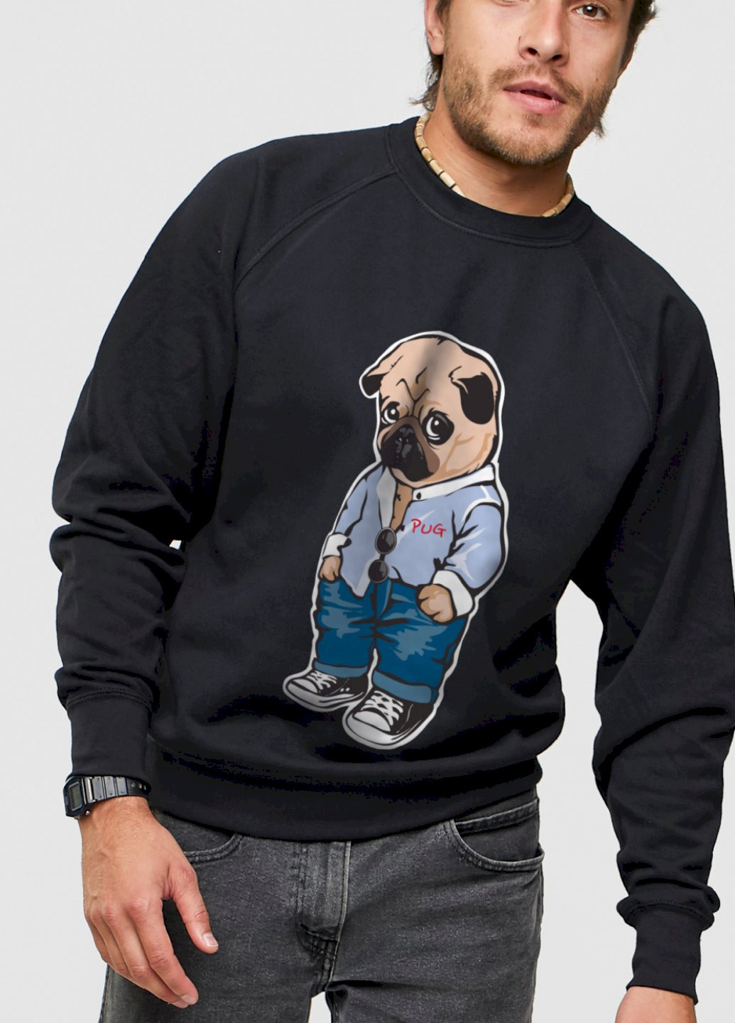 Чорний світшот чоловічий YAPPI малюнок (251424275)