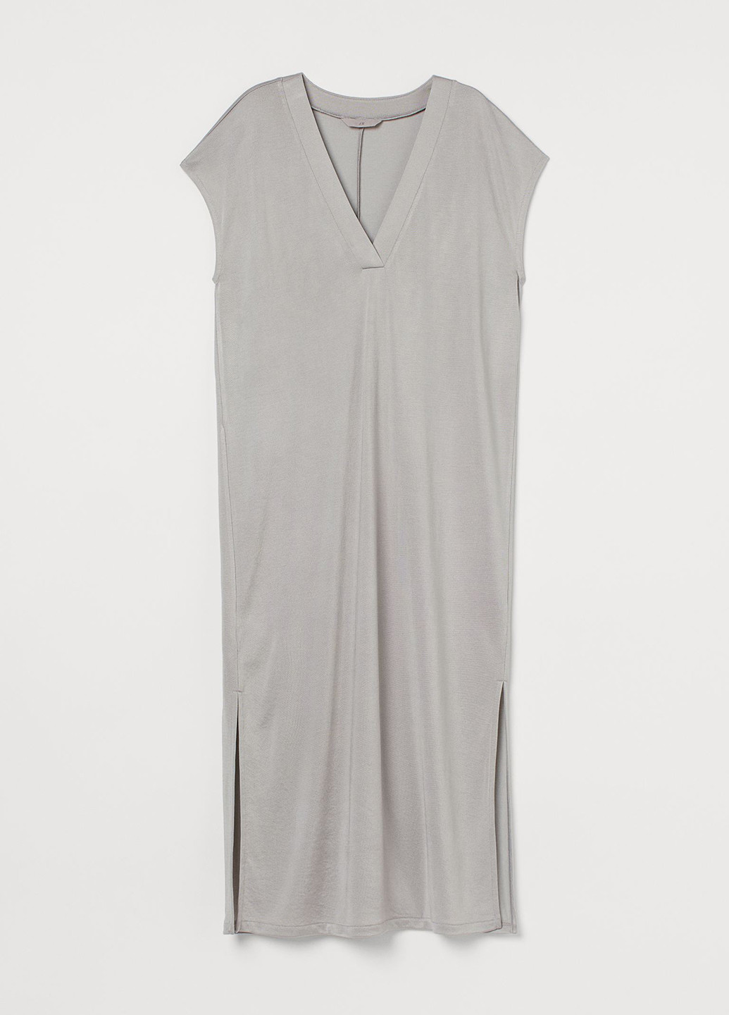 Сіро-бежева кежуал сукня сукня-футболка H&M однотонна