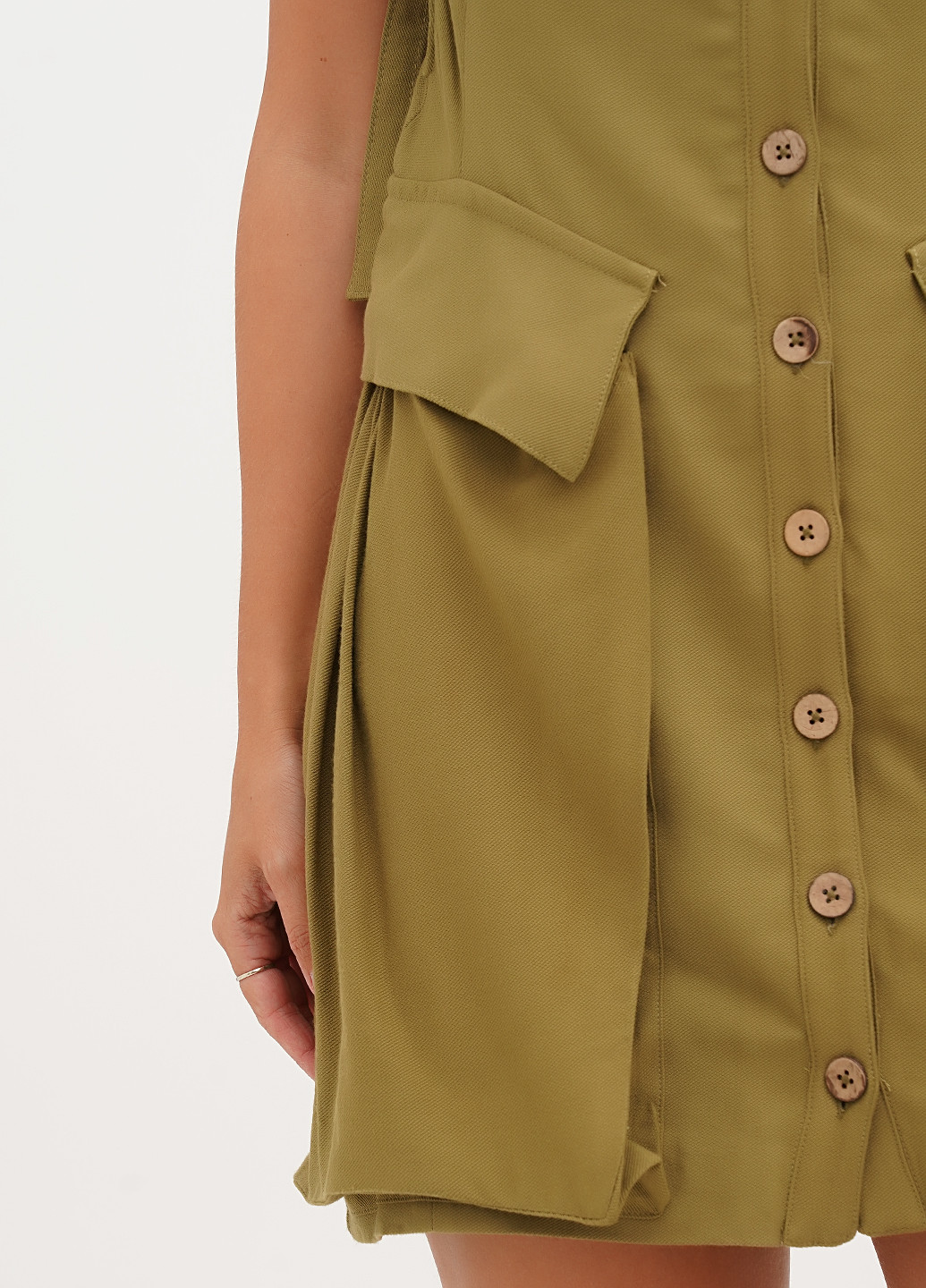 Оливковое (хаки) кэжуал платье Vicolo однотонное