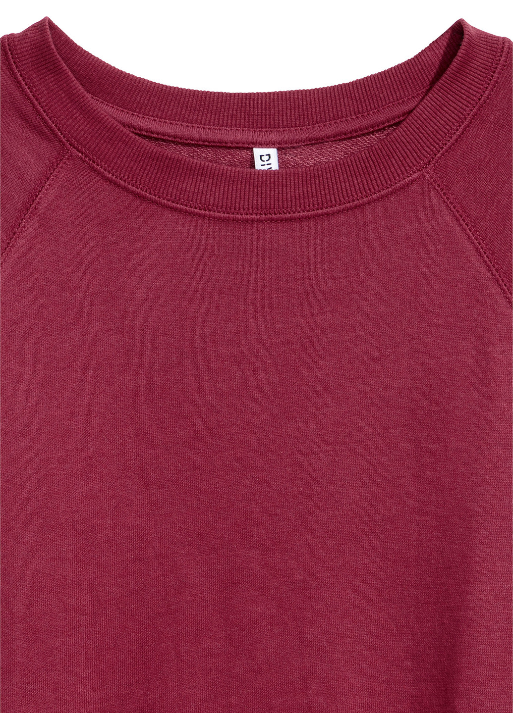 Свитшот H&M - Прямой крой однотонный бордовый кэжуал полиэстер, трикотаж - (196885781)
