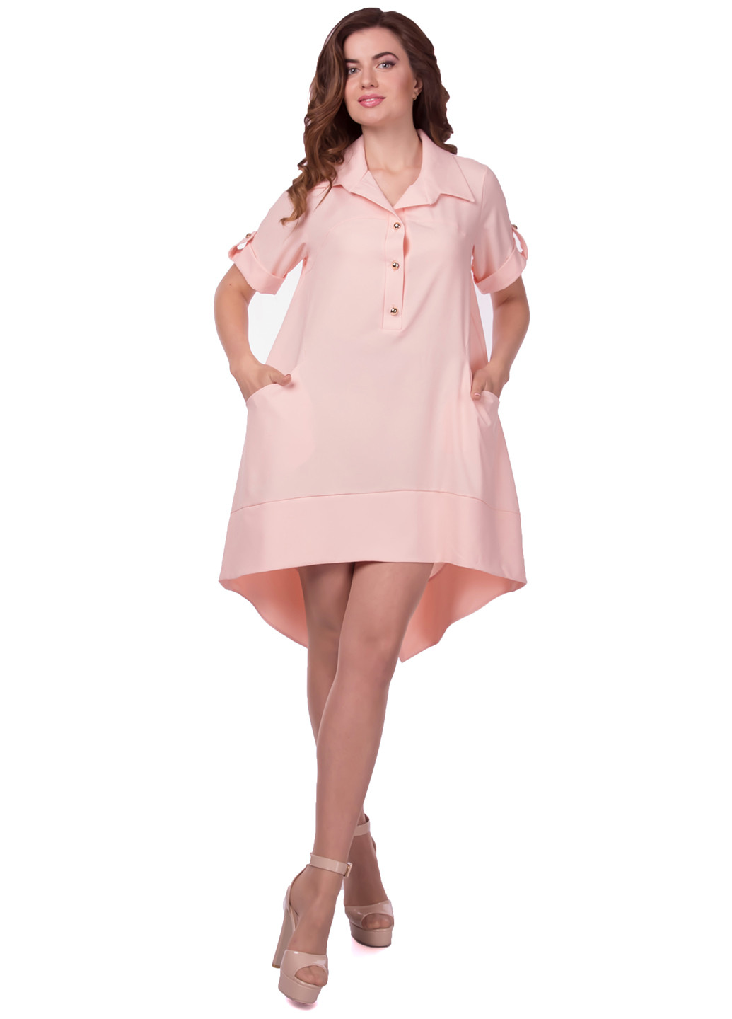 Розовое кэжуал платье Alpama однотонное