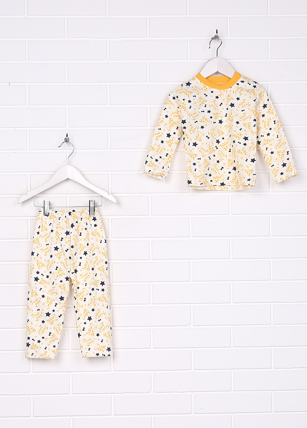 Желтая всесезон пижама (лонгслив, брюки) zem baby