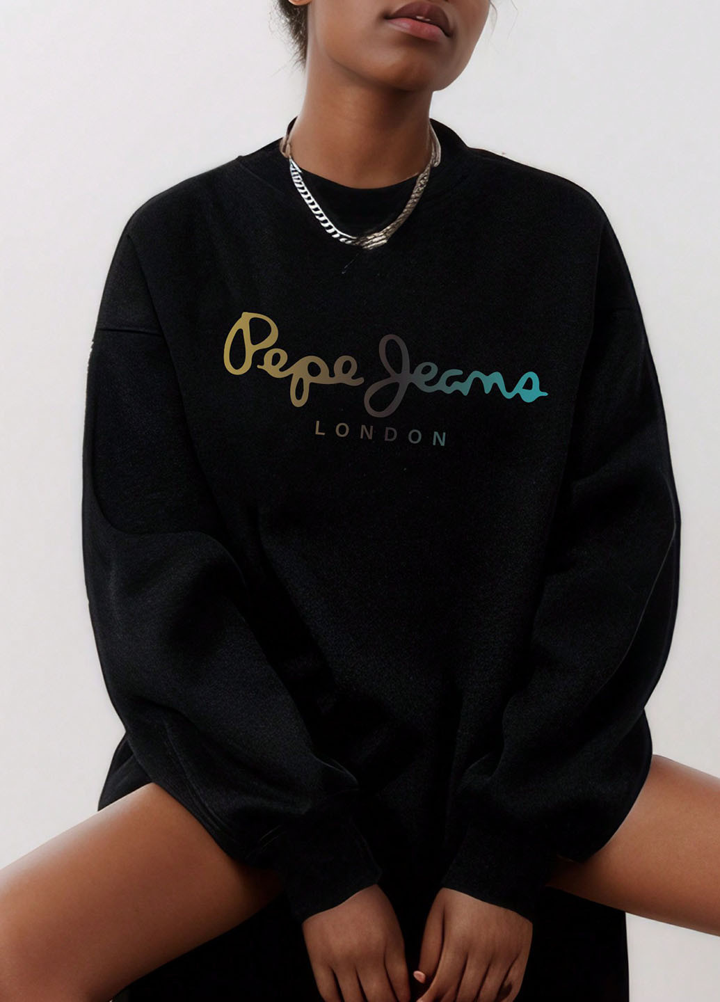 Чорний світшот SHEIN напис (339827738)