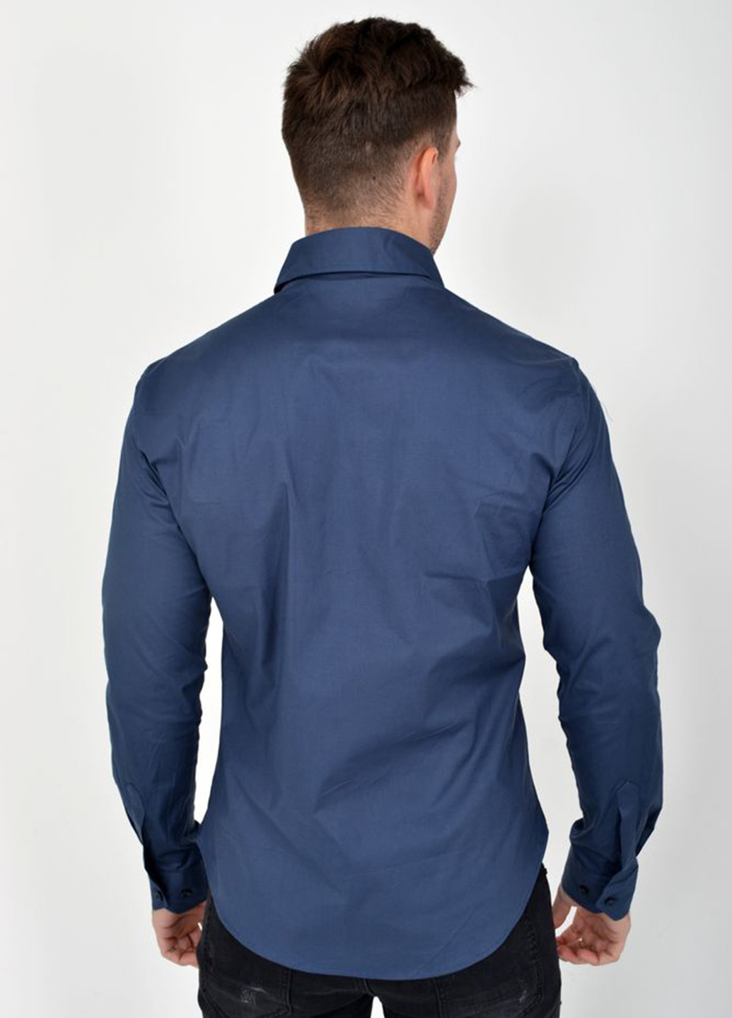 Темно-синяя кэжуал рубашка с надписями Ager с длинным рукавом