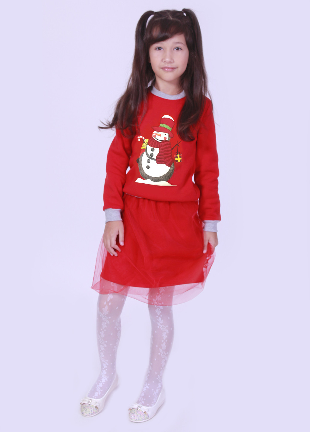 Kids Couture свитшот новогодний красный кэжуал трикотаж, хлопок
