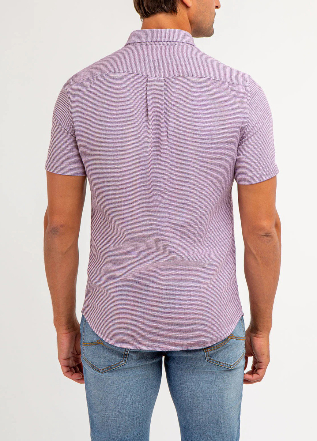 Бордовая кэжуал рубашка в полоску U.S. Polo Assn.