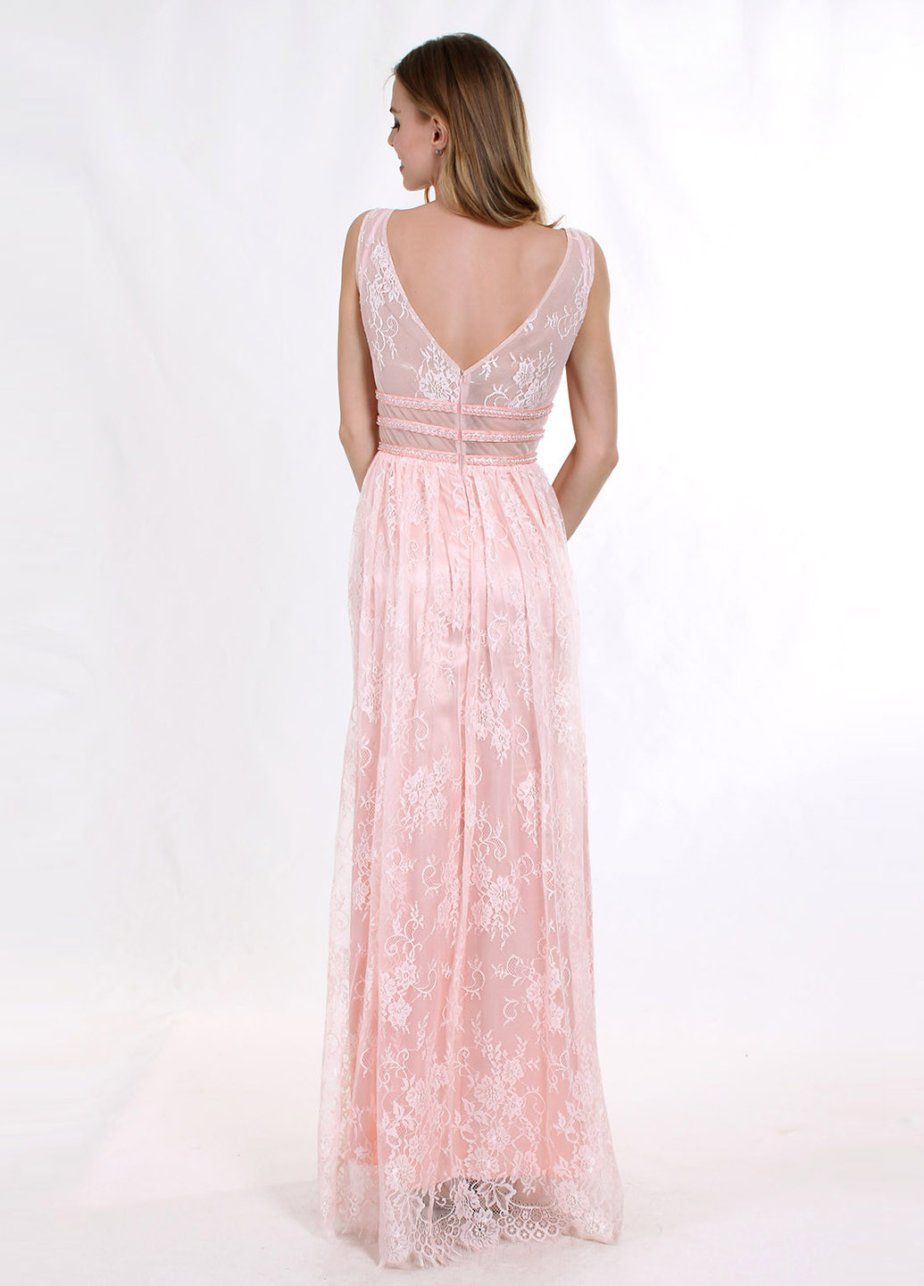 Розовое вечернее платье Enigma однотонное