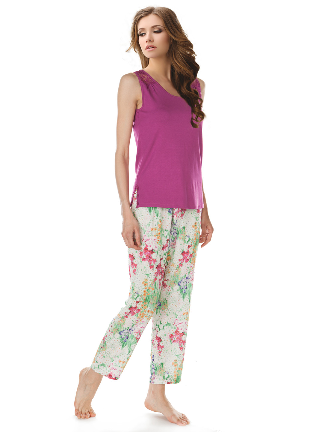 Пурпурная всесезон пижама (майка, брюки) Miorre
