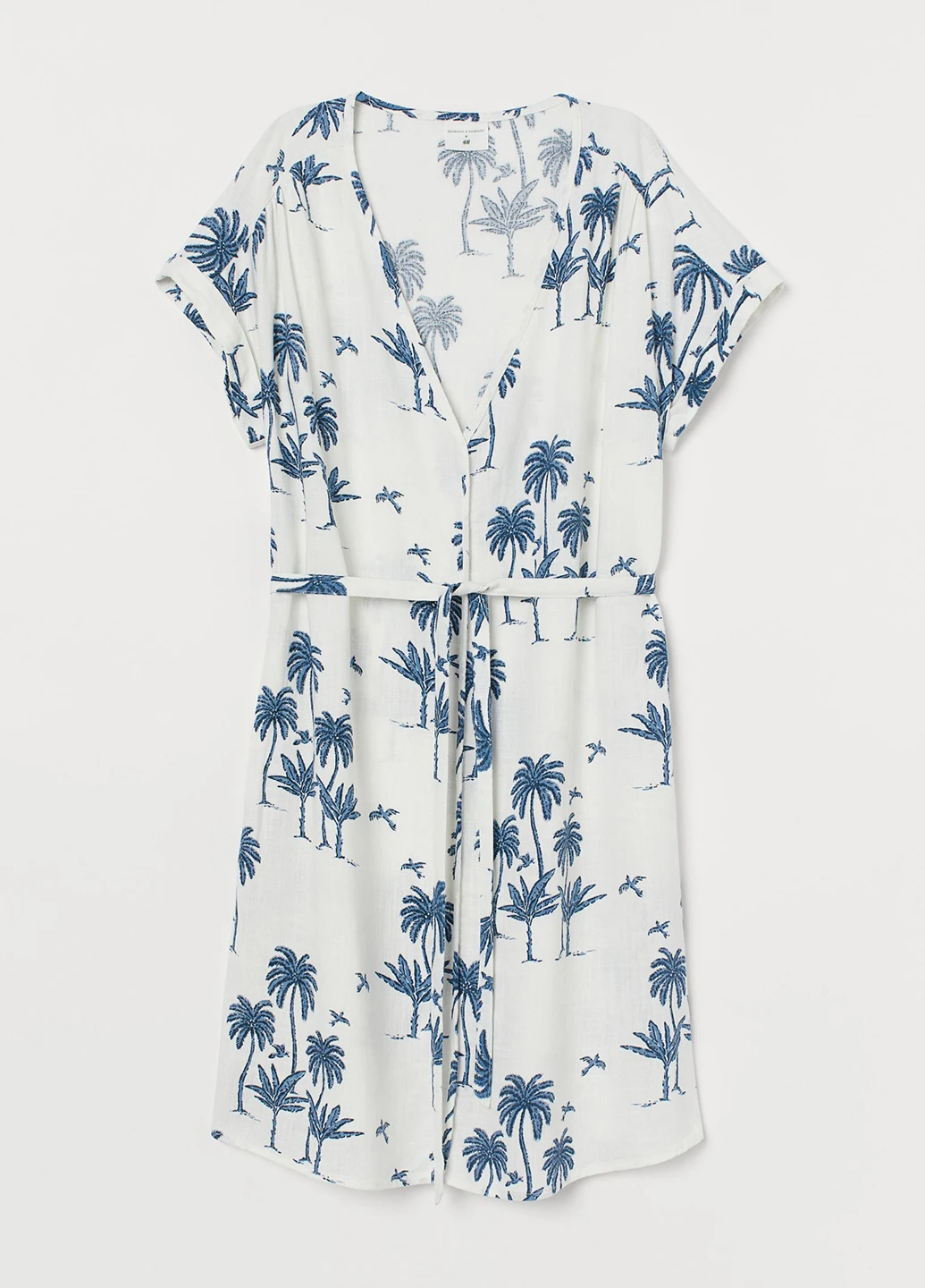 Белое кэжуал платье H&M с рисунком