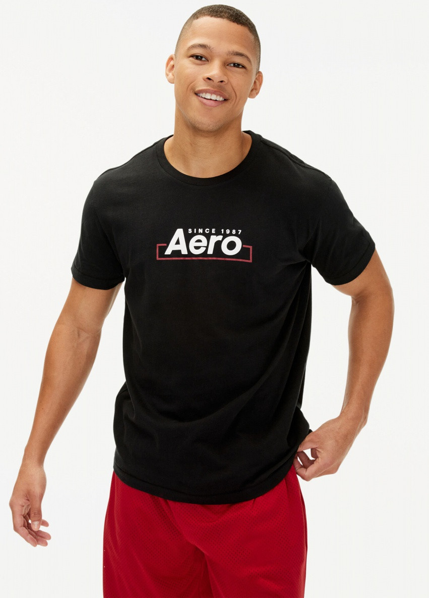 Чорна футболка Aeropostale 9064 Black Fox