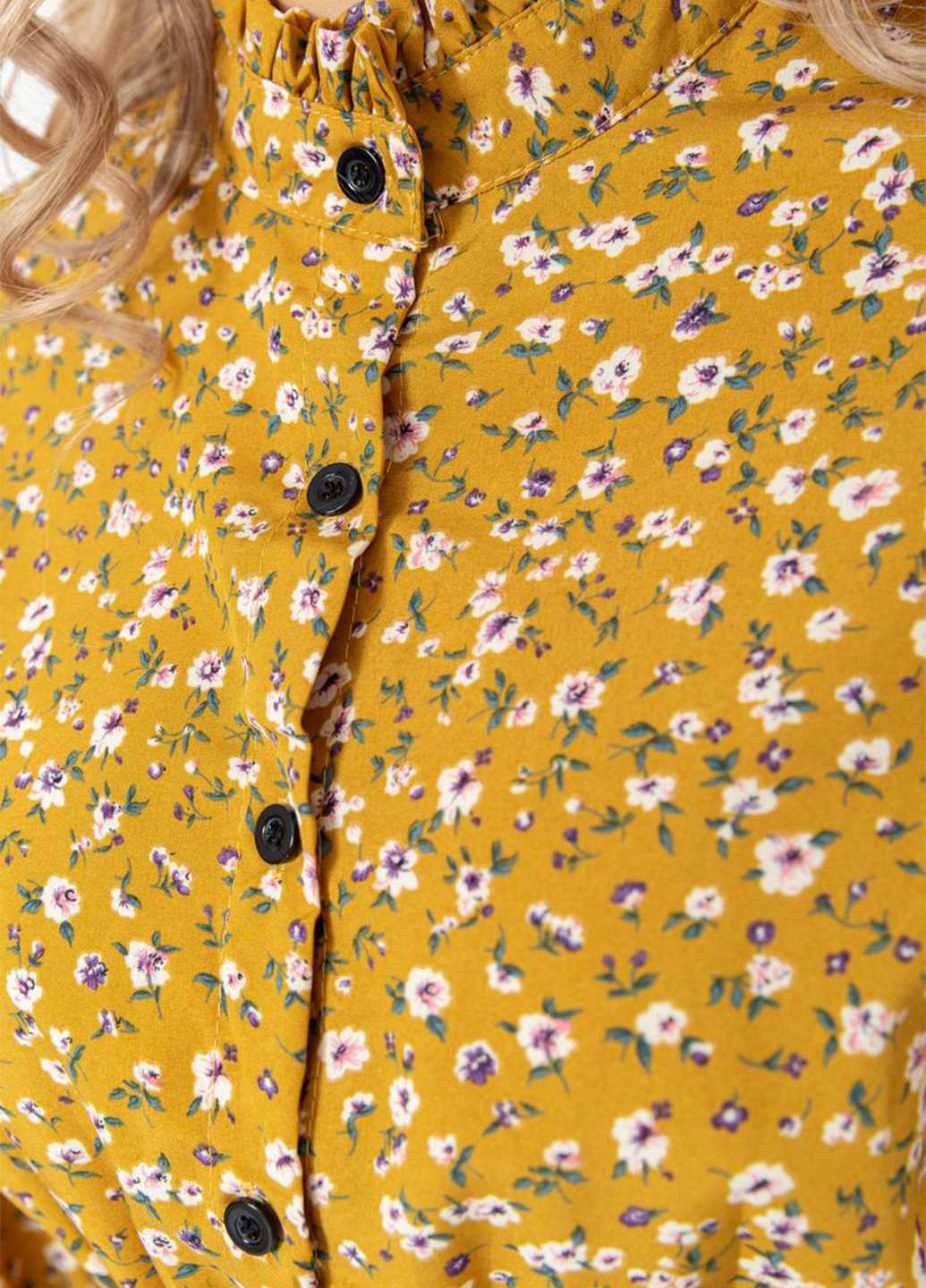 Гірчична кежуал сукня плісована Ager з квітковим принтом
