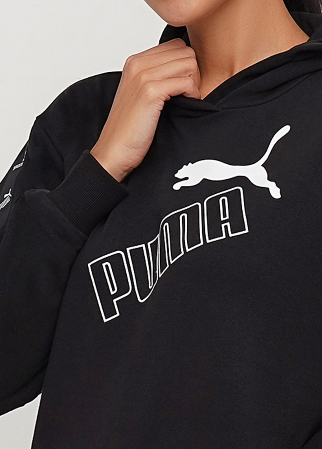 Черное спортивное платье платье-худи Puma с логотипом