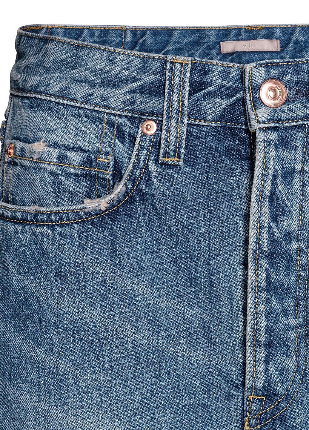 Спідниця H&M однотонна синя джинсова бавовна