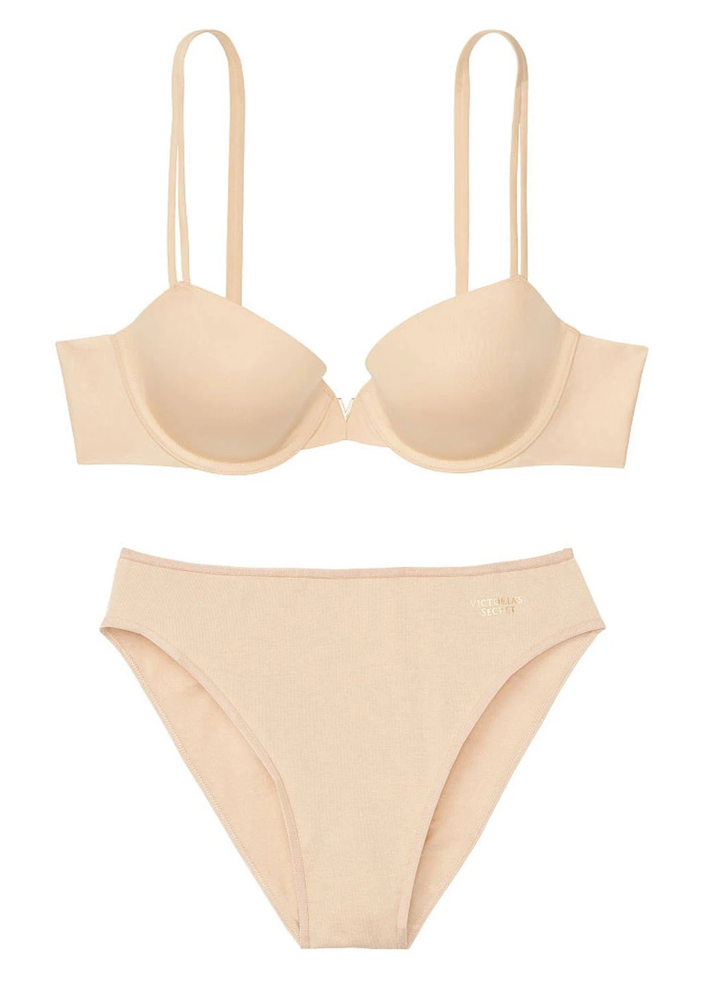 Бежевий демісезонний комплект (бюстгальтер, труси) Victoria's Secret