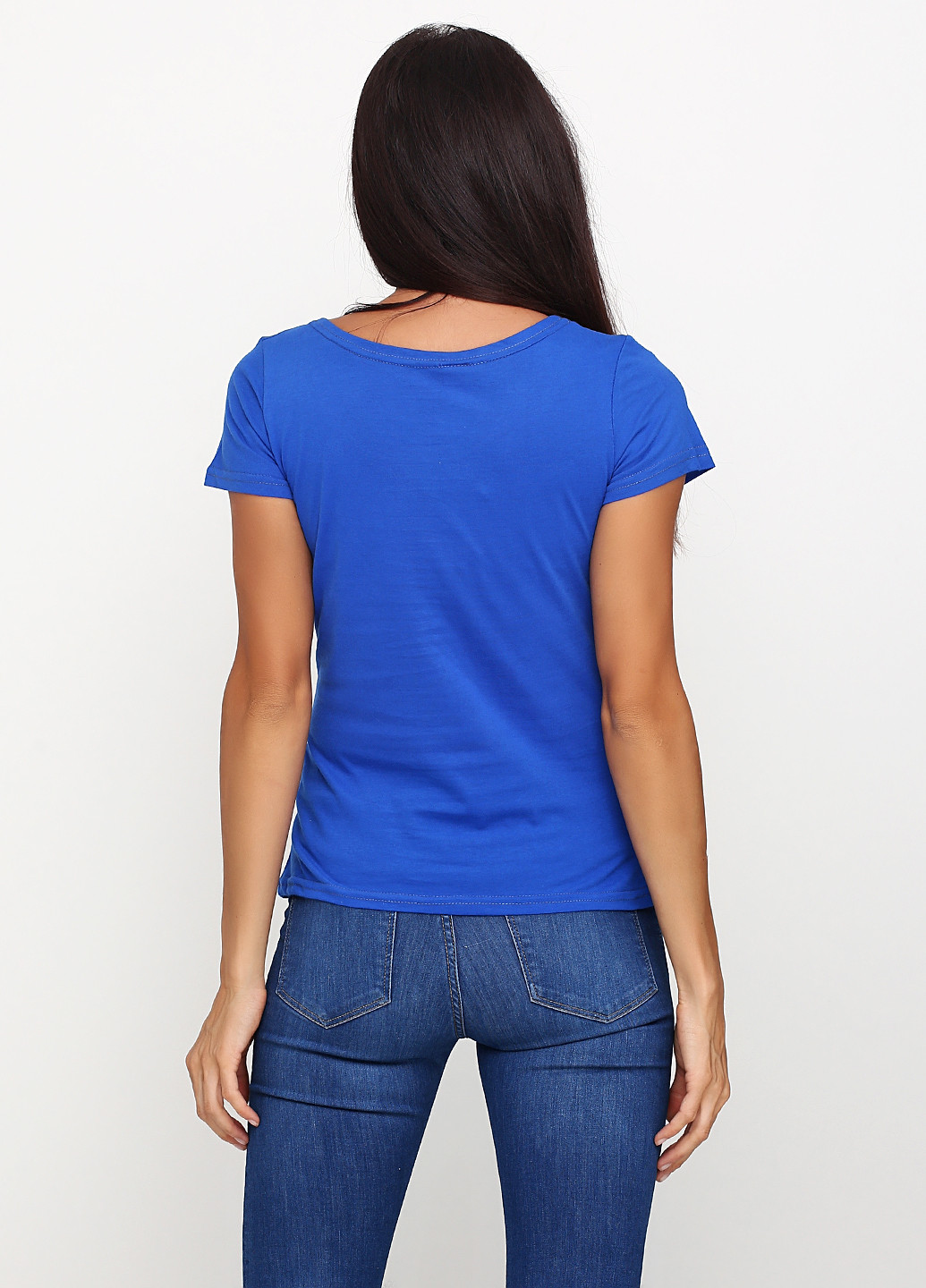 Синяя летняя футболка с коротким рукавом Трикомир