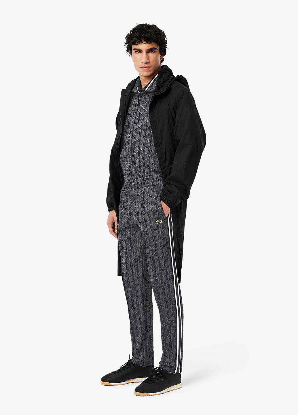 Темно-серые спортивные демисезонные зауженные брюки Lacoste