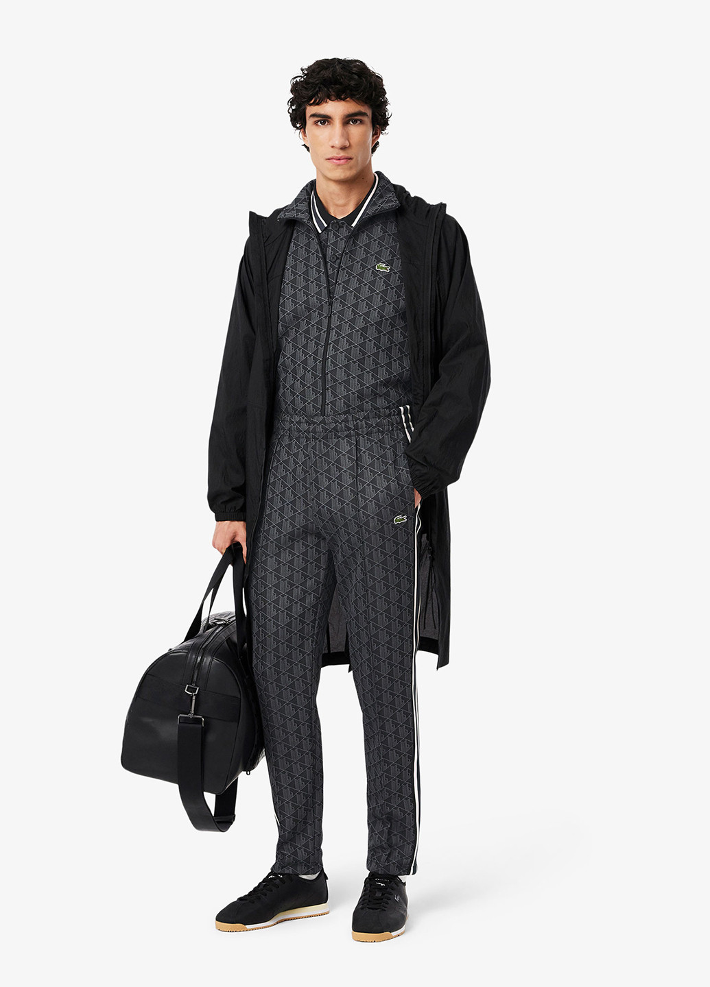 Темно-серые спортивные демисезонные зауженные брюки Lacoste