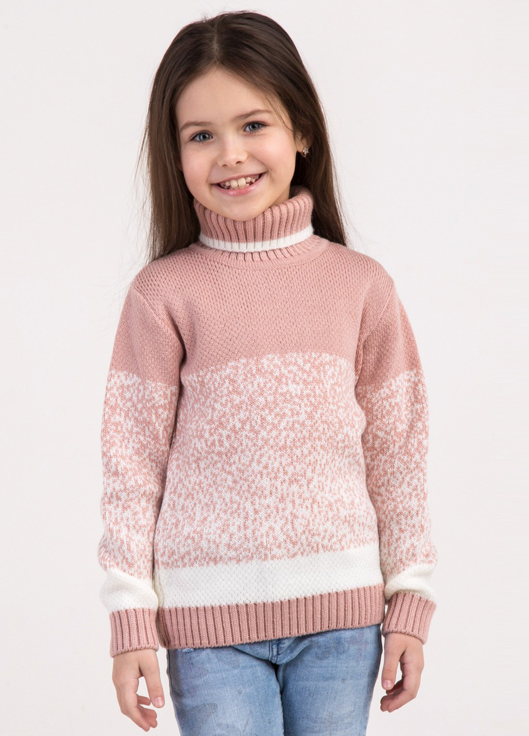 Розовый зимний свитер джемпер Лютик
