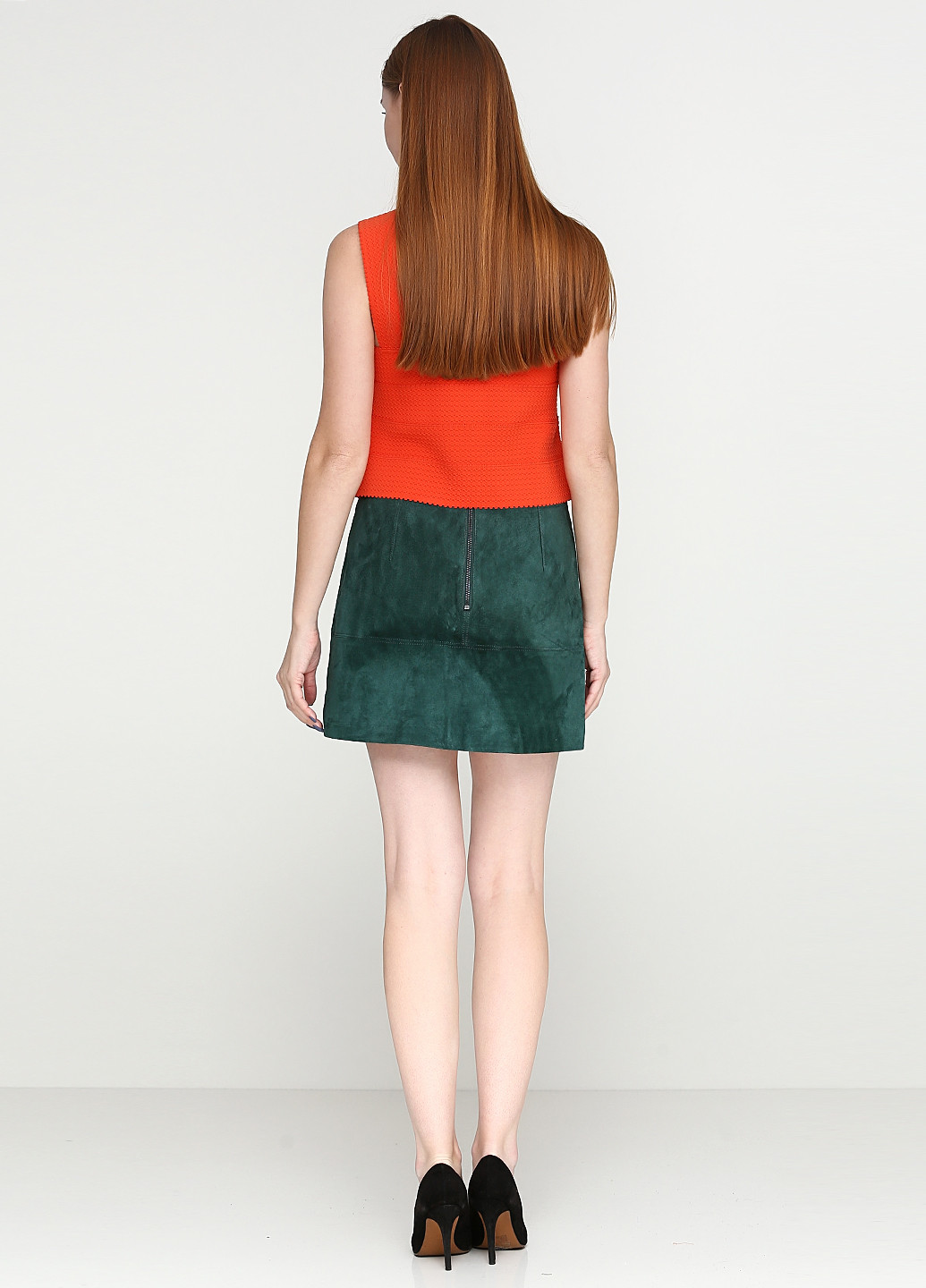Темно-зеленая кэжуал однотонная юбка H&M мини