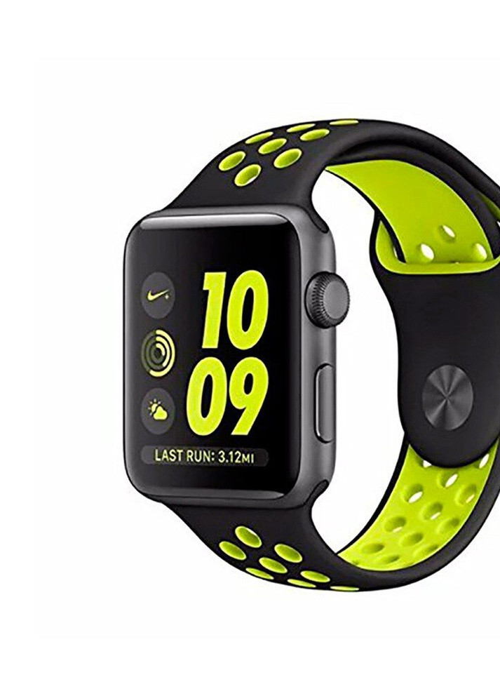 Ремешок силиконовый Nike для Apple Watch 38/40 mm black/volt ARM (222374733)