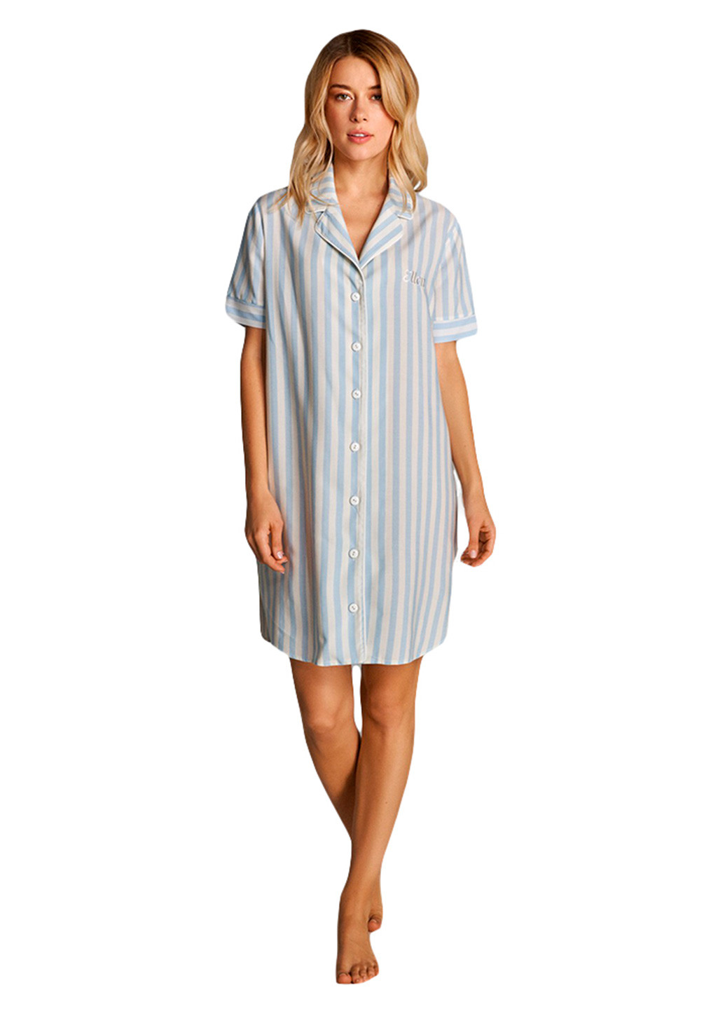 Ночная рубашка Ellen полоска комбинированная домашняя вискоза