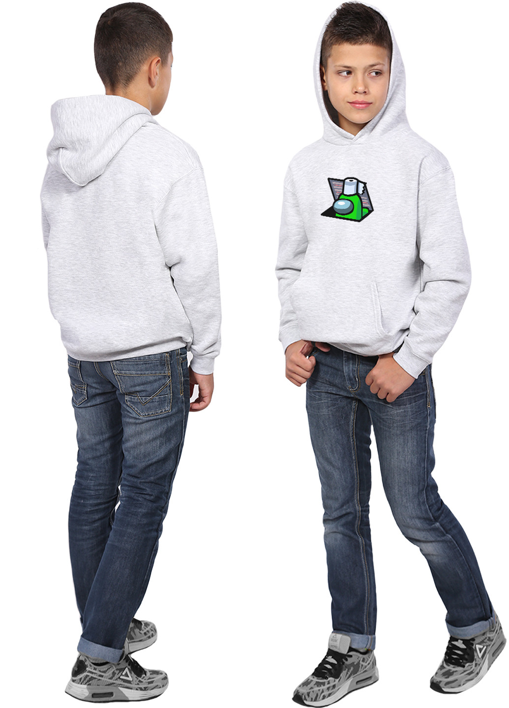 Худі для хлопчика Амонг Ас Зелений (Among Us Green) Кенгуру дитячий (9298-2592) MobiPrint (219027810)