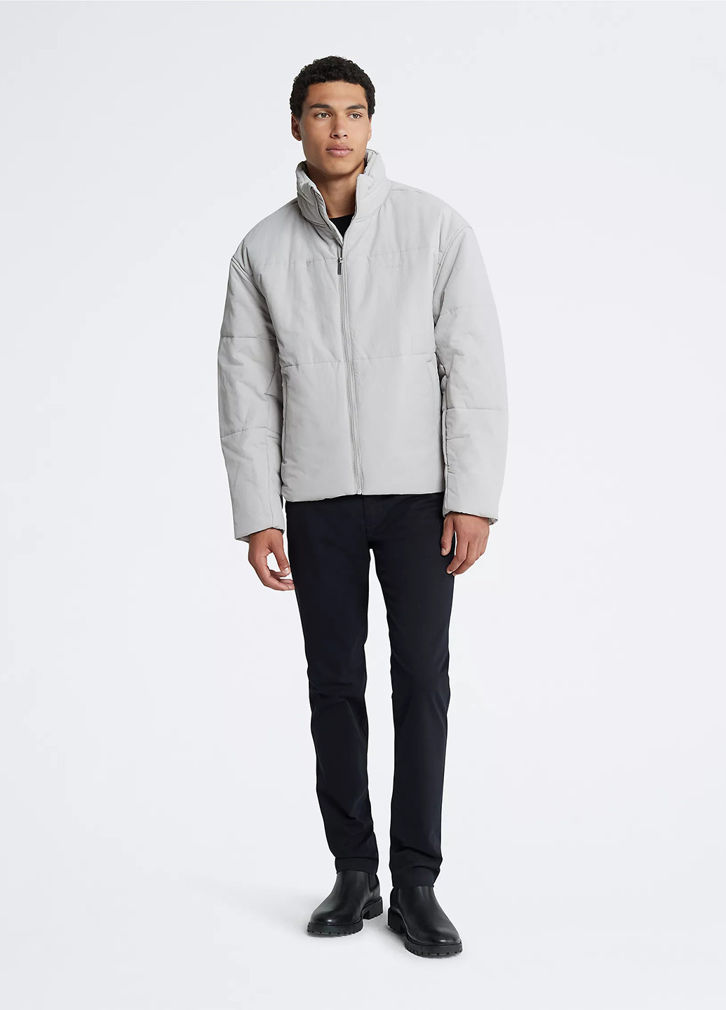 Серая демисезонная куртка Calvin Klein