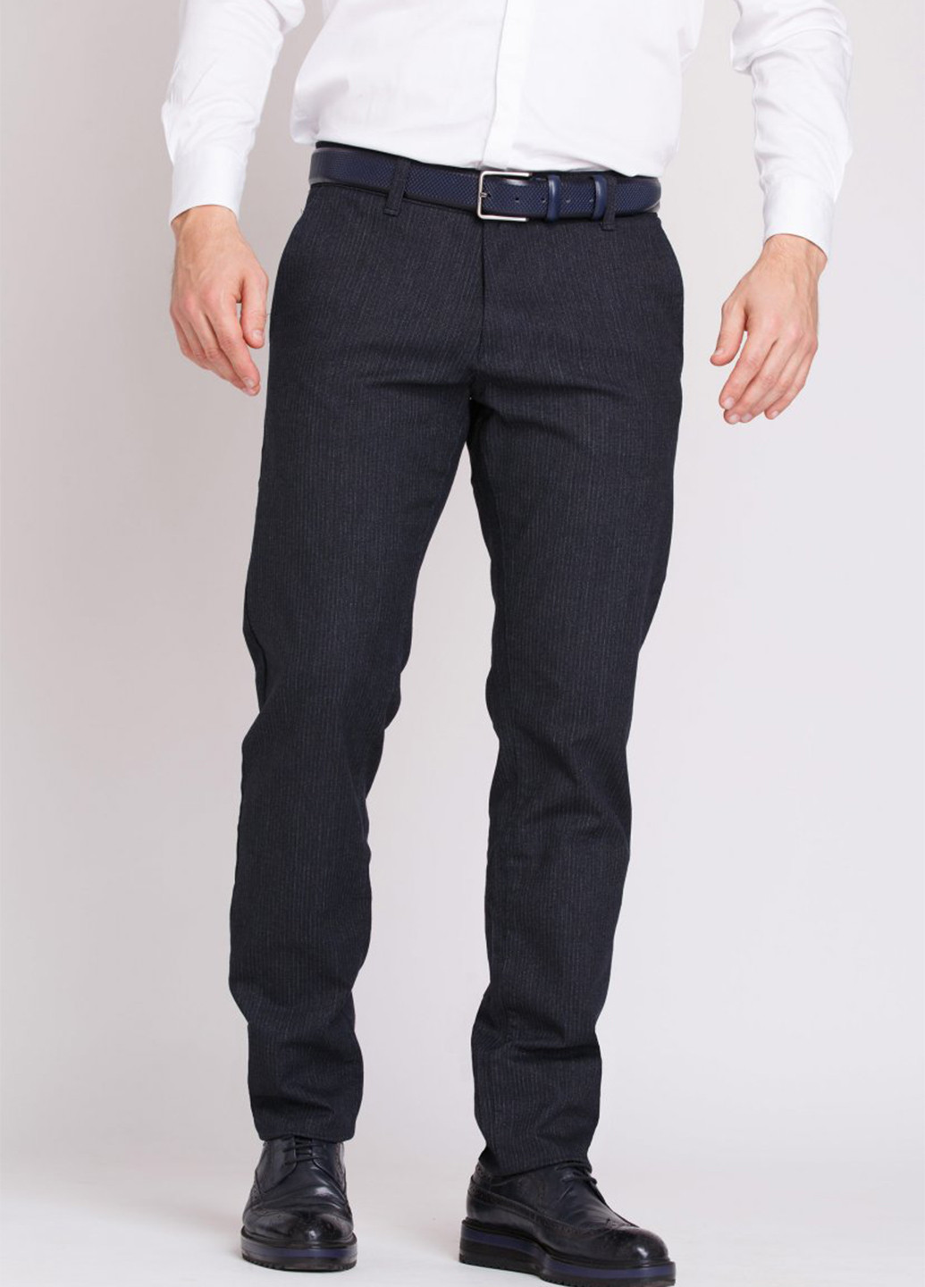 Темно-синие кэжуал демисезонные прямые брюки Trend Collection
