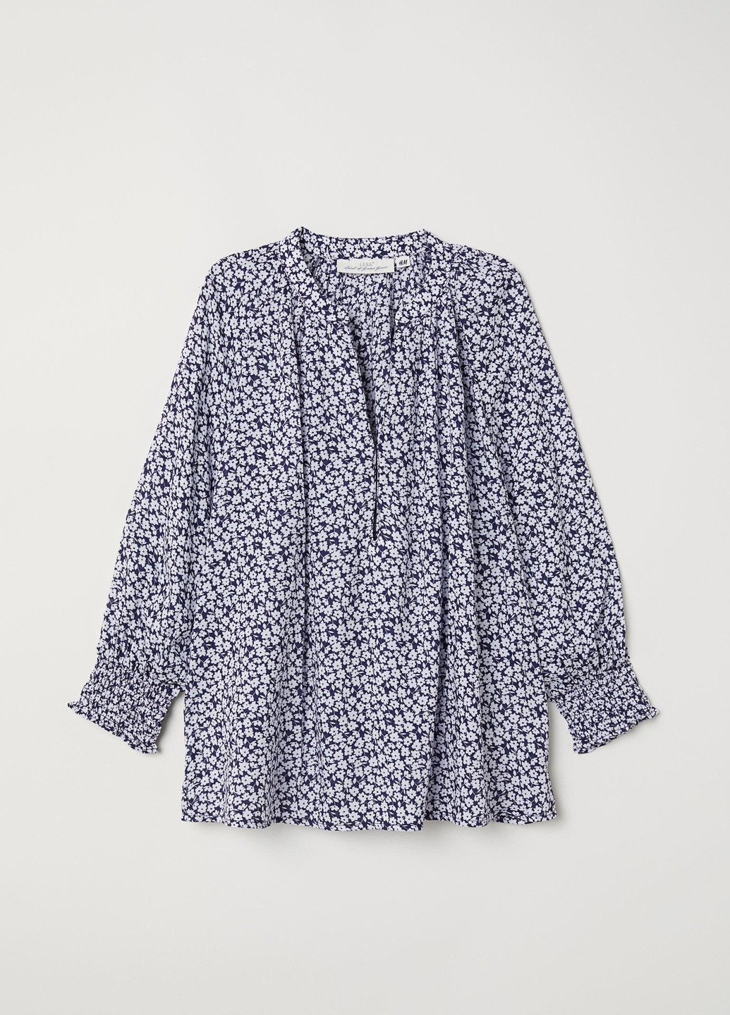 Синяя блуза демісезон,синій в білі візерунки, H&M