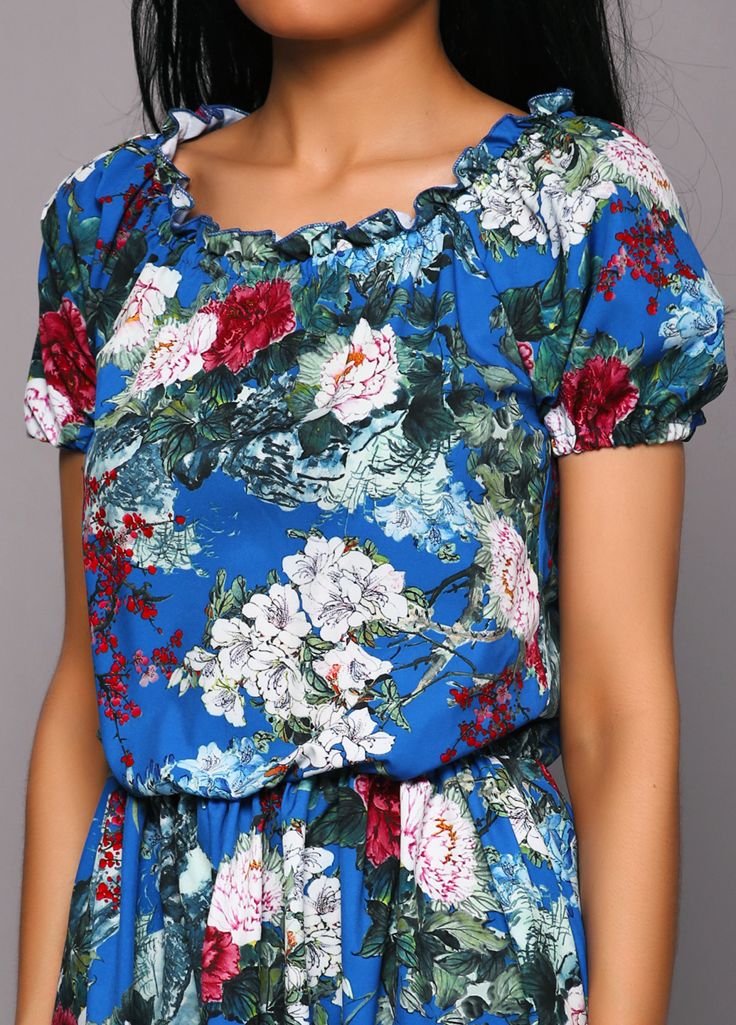 Синее кэжуал платье Anastasimo с цветочным принтом