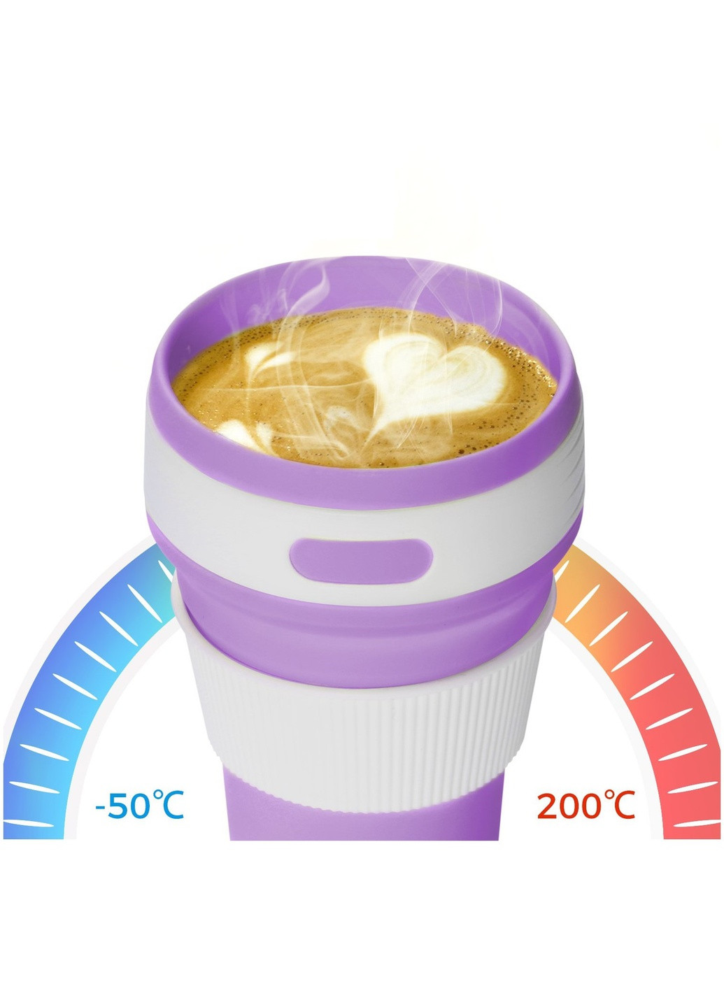 Багаторазовий складаний силіконовий стакан трансформер для кави та чаю з кришкою і клапаном, 350 мл Martel (233540178)