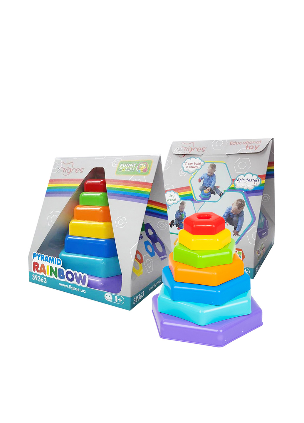 Игрушка развивающая "Пирамидка-радуга" в коробке Тигрес (45860760)