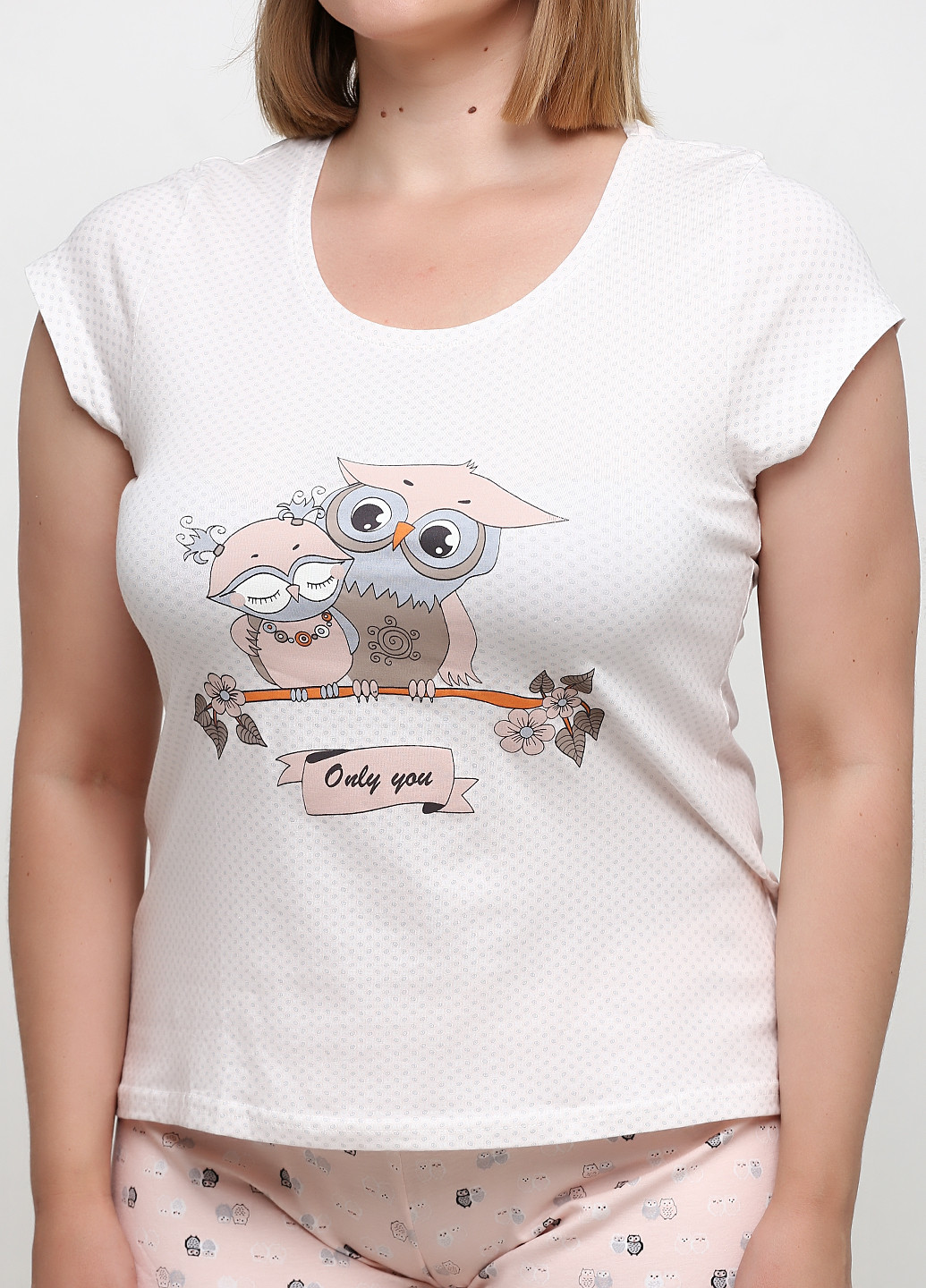 Бежева всесезон піжама (футболка, шорти) футболка + шорти Elitol