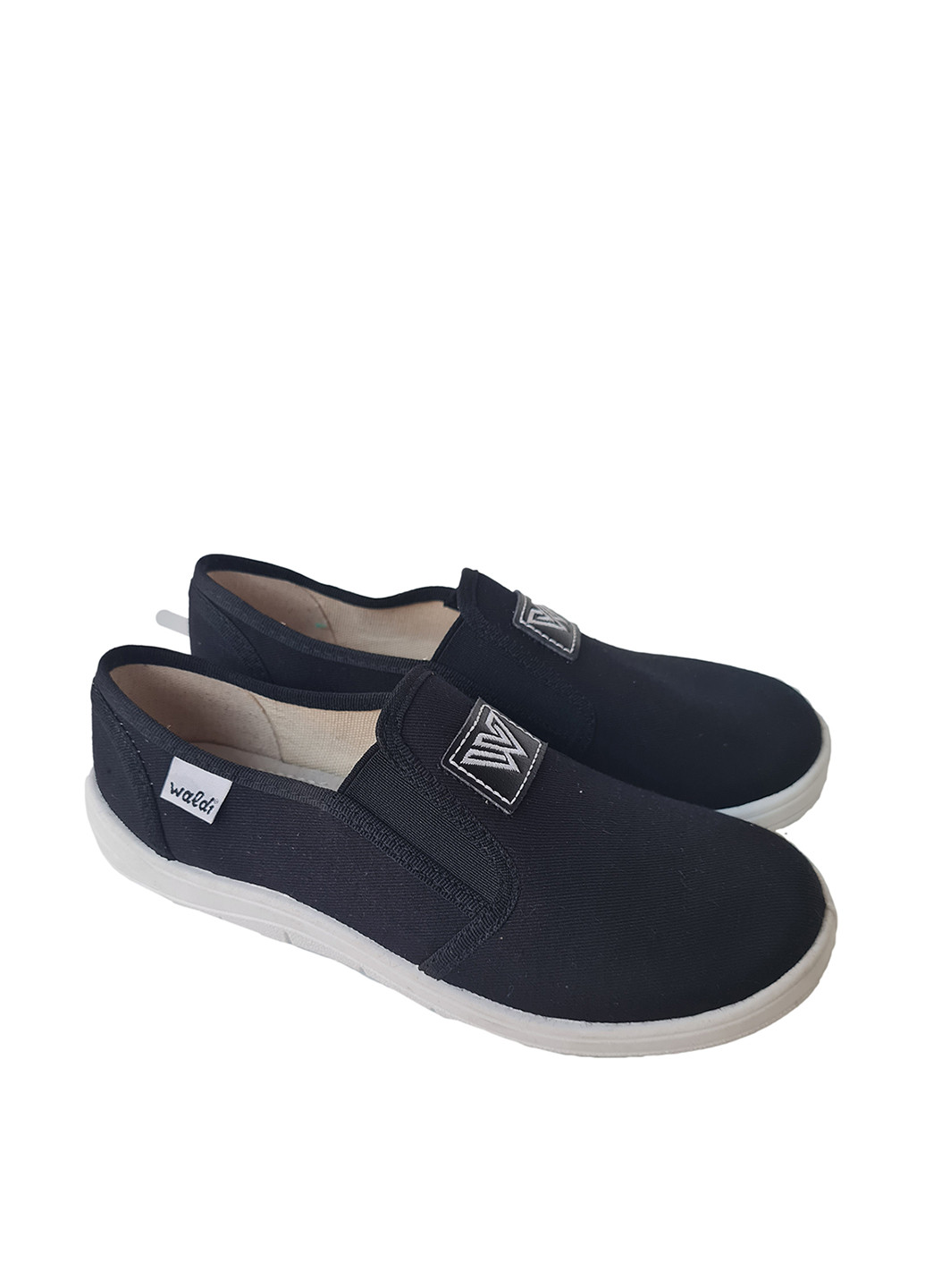 Темно-синие слипоны Waldi с вышивкой, с белой подошвой