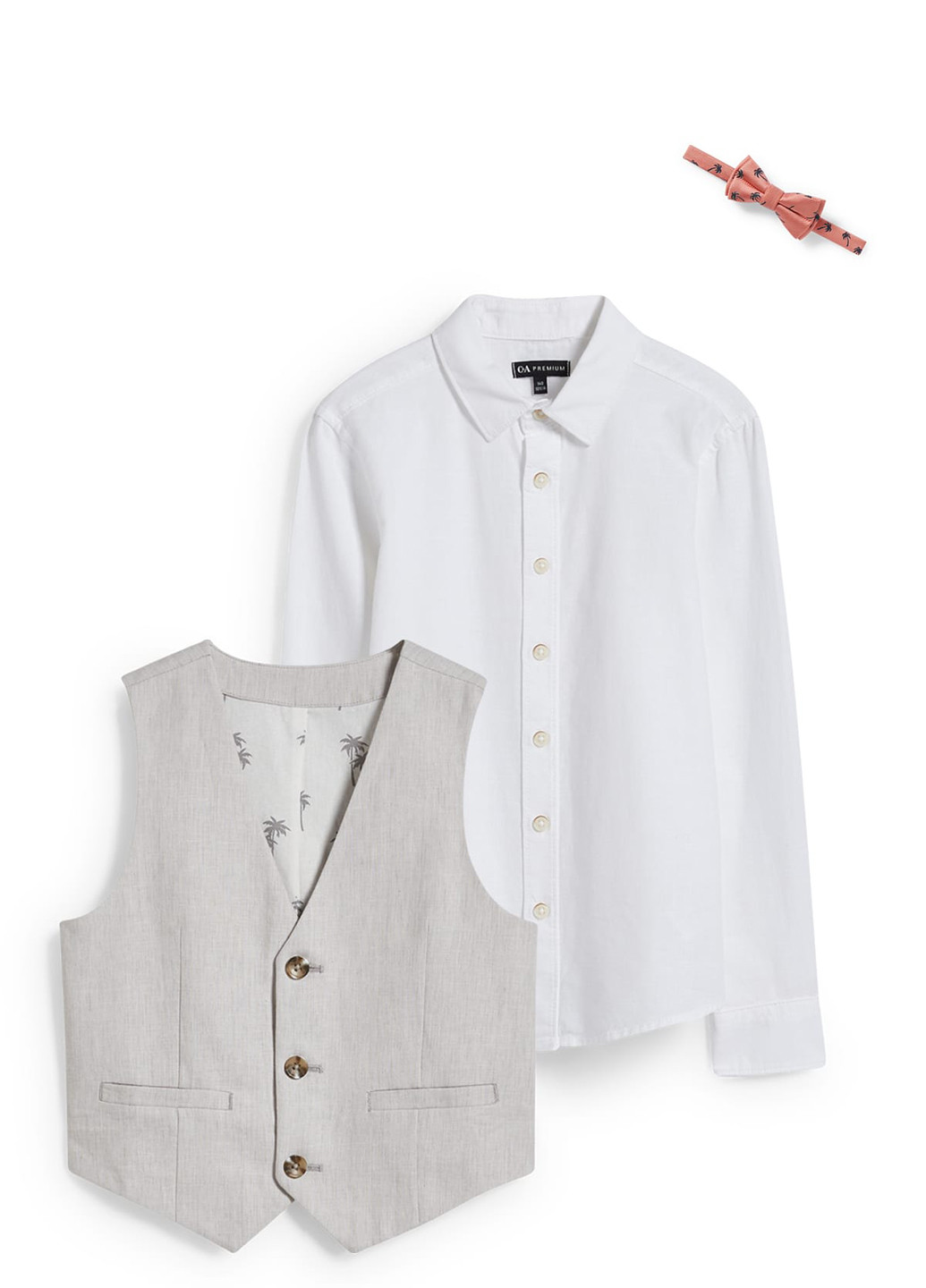 Комбинированный демисезонный комплект (рубашка, жилет, бабочка) C&A