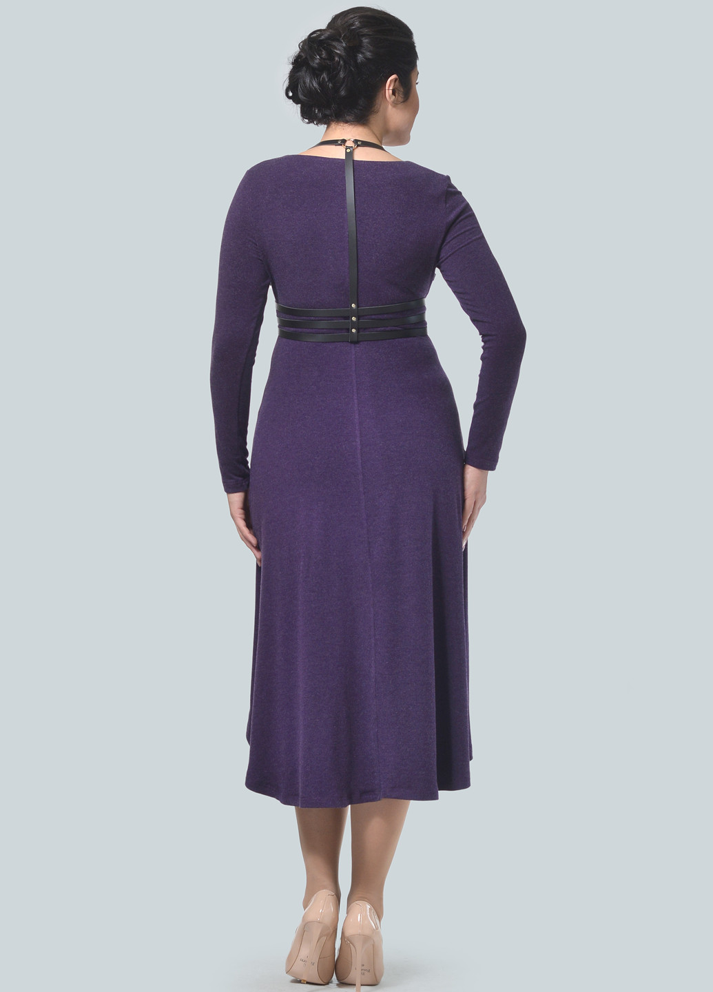 Фиолетовое кэжуал платье в стиле ампир Alika Kruss меланжевое