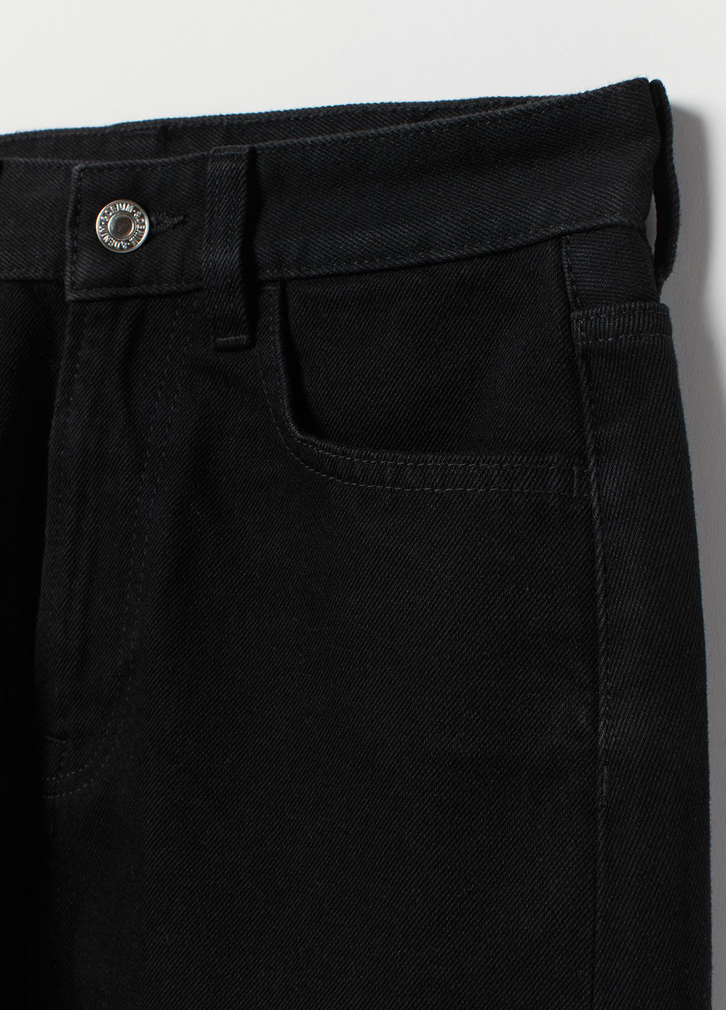 Спідниця H&M однотонна чорна джинсова бавовна