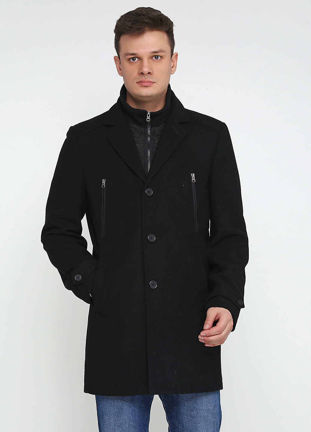 Черное демисезонное Пальто Giorgio