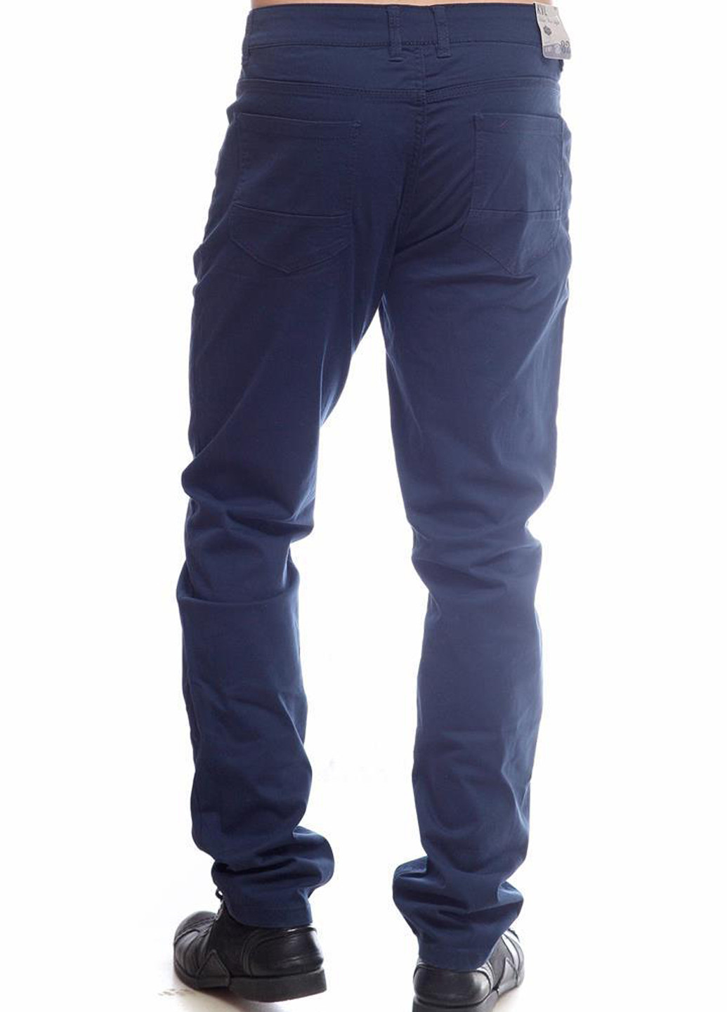 Темно-синие кэжуал демисезонные со средней талией брюки Kenvelo