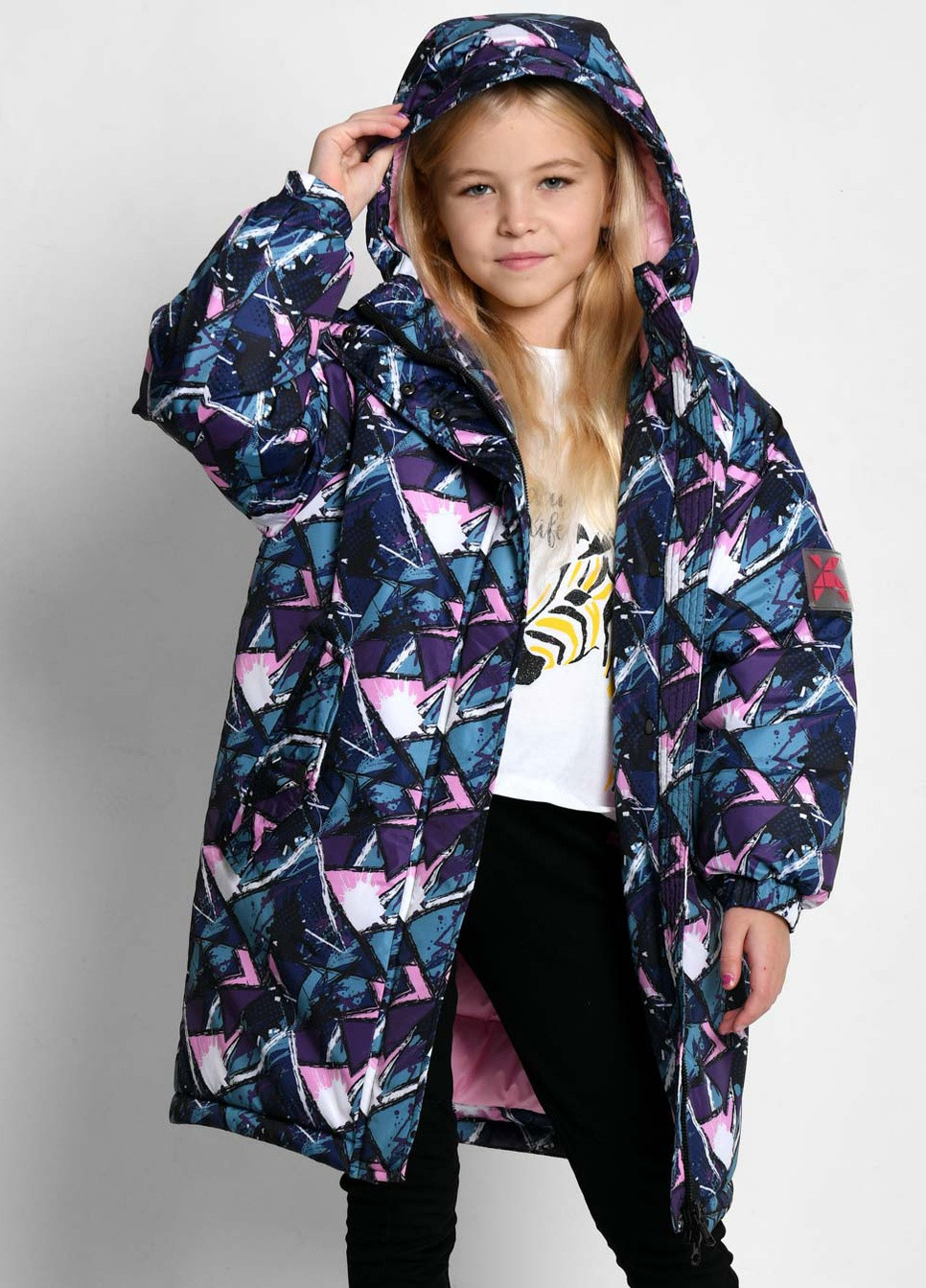 Розовая зимняя пухова куртка для дітей від 6 до 17 років X-Woyz