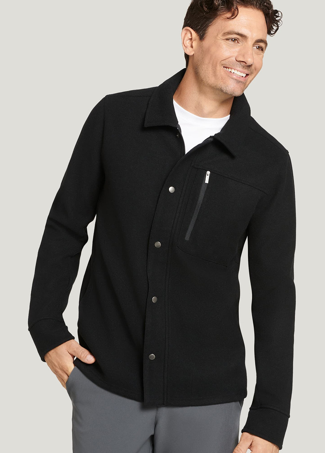 Куртка-сорочка Jockey однотонна чорна кежуал